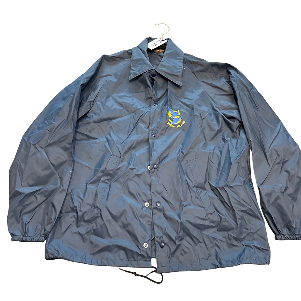 Bunbrooke Plaz Jac Mens Navy Blue Stony Island Coaches Jacket Snap Front 44-46